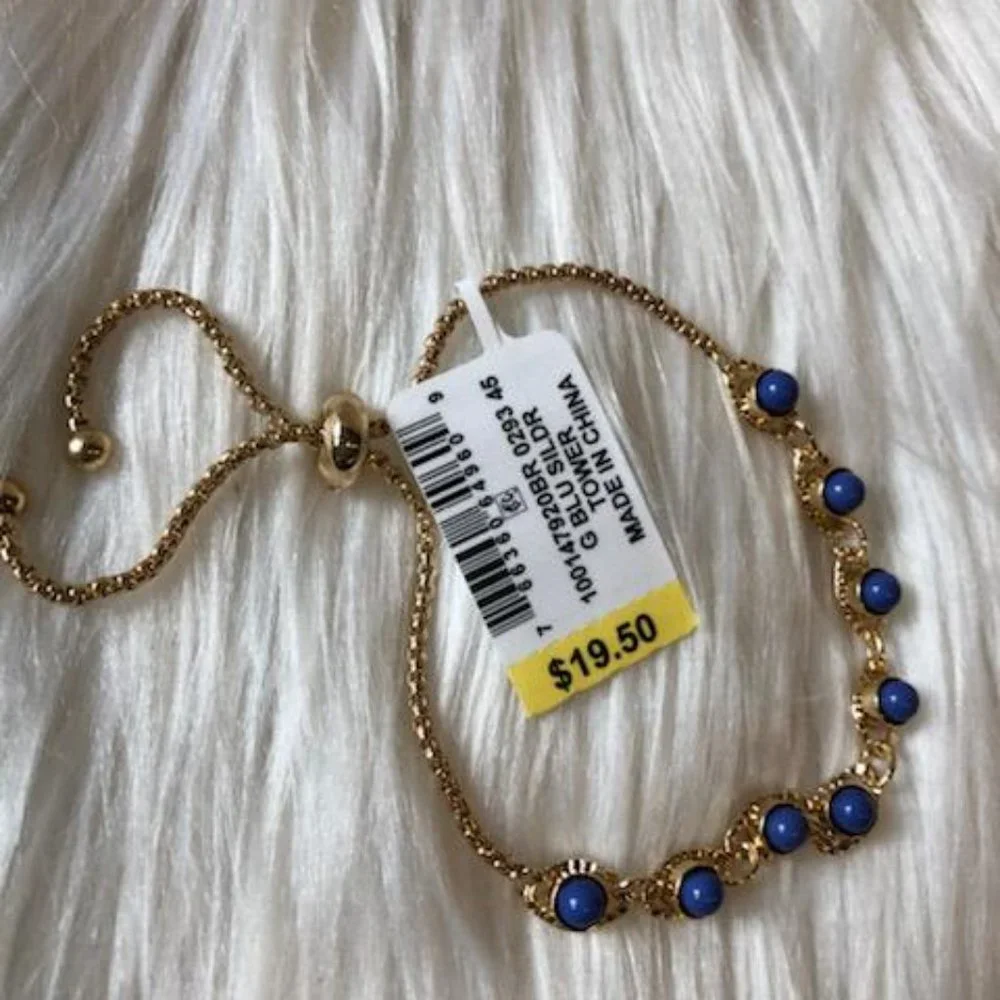 Style & Co Blue Bead Slider Bracelet